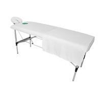 Vivezen - Set de drap + drap-housse complet pour table de massage - Flanelle - Blanc