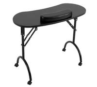 Vivezen - Table de manucure Professionnelle Pliante avec tiroir, roulettes et Housse de Transport - Noir
