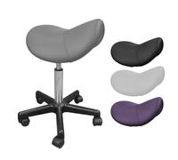 Vivezen Tabouret ergonomique selle de cheval à roulettes réglable 49,5–68 cm pivotable à 360° Gris