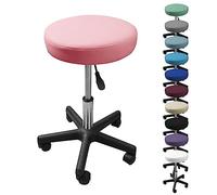 Tabouret rond à roulettes - rose