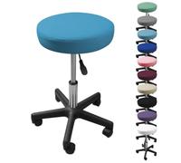Tabouret rond à roulettes - bleu
