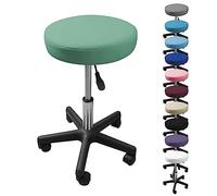 Tabouret rond à roulettes réglable en hauteur de 43.5 à 60.5 cm et pivotable à 360° - Vert pastel -