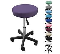 Tabouret rond à roulettes - violet