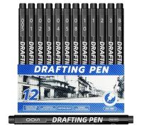 VIVIIHOO 12 stylos Calligraphie Noir - Kit Calligraphie débutant, feutres Fins & Pointes Pinceau - Encre Waterproof pour Lettrage, Dessin & signatures, stylos d'écriture & Encre de Chine