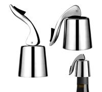 VIVIIHOO Bouchons de Bouteilles Ensemble Universel de 2-Bouchon de vin en Acier Inoxydable avec Silicone pour vin Mousseux et Bouteilles de vin-Garde Le vin Frais et Mousseux-Parfait pour Les fêtes