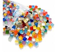 VIVIIHOO Carrelage Mosaïque en Verre Coloré, Environ 1200 Pièces, 1x1 cm, 1 kg