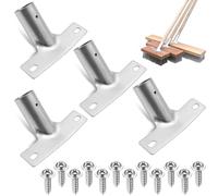 VIVIIHOO Lot de 4 Fixations pour Manche à Balai, Support pour Balai, Compatible jusqu'à ø 23,5 mm, avec Vis pour Ménage, Bureau & Terrasse