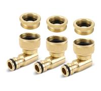 VIVIIHOO Raccord de Robinet d'angle en Laiton pour Gardena, 90 Degrés, 3/4 Pouce, Rotation 360°, 3 Pièces