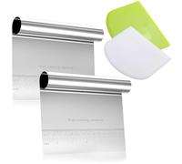 VIVIIHOO - Ramasse Légumes Cuisine INOX et Coupe Pate en Plastique, 4 Pièces - Grattoir à Pate, Raclette Cuisine Ustensile, Dough Scraper, Corne de Boulanger pour Cuisine et Pâtisserie