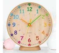 VIVILINEN Horloge Murale Apprentissage pour Enfants Pendule Murale Silencieuse Horloge de Bureau Facile à Lire pour Salon, École, Chambre d'enfant