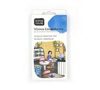 Viviva Colorsheets Set Feuilles de Couleurs Aquarelle Original Avec Pinceau Réservoir