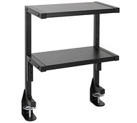Vivo STAND-SHELF2C Étagère à 2 Niveaux au-Dessus ou au-Dessous du Bureau à Clipser pour Accessoires de Table, appareils de Jeu, etc. Plateau de Rangement, Organiseur de Bureau, Noir, 33 cm