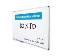 Vivol Tableau blanc Magnétique 80x110 cm panneau blanc Cadre en aluminium avec étagère à crayons | feutre mural Mur | 14 tailles Magnétique effacable