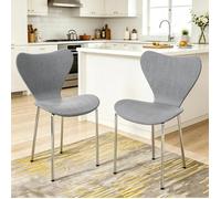 VIVOLILV Lot de 2 Chaises de Salle Manger Gris,Scandinave,Empilable,Chaises de Cuisine Siège en PP Plastique,45x42x82,5 cm