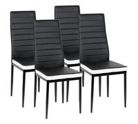 VIVOLILV Lot de 4 Chaises de salle à manger Noir,Chaises en cuir 40X39X98 cm,Chaises Moderne Pour Cuisine,Salle a Manger