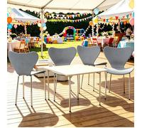VIVOLILV Lot de 4 Chaises de Salle Manger Gris,Scandinave,Empilable,Chaises de Cuisine Siège en PP Plastique,45x42x82,5 cm