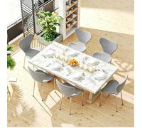 VIVOLILV Lot de 6 Chaises de Salle Manger Gris,Scandinave,Empilable,Chaises de Cuisine Siège en PP Plastique,45x42x82,5 cm