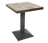 VIVOLILV Table de bistrot carrée style rétro en bois et métal - Table à manger rétro 60x60x75cm - Gris rétro