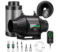 VIVOSUN Kit Extraction Ventilateur Conduit 100mm 357m³/h Régulateur Vitesse E12 Filtre à Charbon & Conduit 240cm AeroZesh T4 Système Refroidissement Ventilation pour Tente Culture Growbox