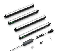 VIVOSUN Lampe LED T5 30 cm pour plantes, 5000K spectre complet, 28W (4x7W) avec minuterie et variateur, éclairage pour semis, hydroponie et plantes d’intérieur, compatible SGS, extensible, lot de 4