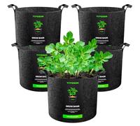 VIVOSUN Lot 5 Sac de Plantation 25L Sacs de Culture Tissu Non Tissé Sac à Plantes, Pots Tissu Épais Haute Résistance avec Poignées pour Légumes, Fleurs, Fruits, Serre et Jardin