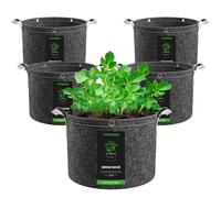 VIVOSUN Lot 5 Sac de Plantation 95L Sacs de Culture Tissu Non Tissé Sac à Plantes 500g/m² Épaisseur, Pots Tissu avec Poignées et Anneaux Polyvalents, Idéal pour LST, Fruits, Légumes et Fleurs