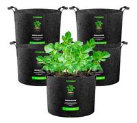 VIVOSUN Lot 5 Sac de Plantation 95L Sacs de Culture Tissu Non Tissé Sac à Plantes, Pots Tissu Épais Haute Résistance avec Poignées pour Légumes, Fleurs, Fruits, Serre et Jardin