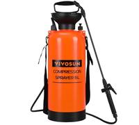 VIVOSUN Pulvérisateur à Pression 8L avec Sangle d'Épaule Réglable, Flacon d'Eau Pressurisé pour Pelouse et Jardin, pour l'Arrosage des Plantes, l'Entretien du Jardin et le Nettoyage Domestique, Orange