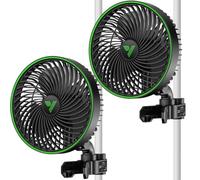 VIVOSUN Ventilateur de Culture Oscillant, Ventilateur à Pince 150mm, Contrôle Par APP Wi-Fi Intelligent, 10 Vitesses & 2 Modes, Circulateur d'Air pour Tente de Culture, Minuterie, IP54, Noir, Lot de 2