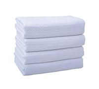VIVOTE Torchons De Cuisine en Microfibre,Serviettes de Cuisine Vaisselle,Torchon Cuisine,Torchon Vaisselle,Doux et Super Absorbant,Chiffons Lavette Microfibre Ménage,4 Pcs,40x60cm,Blanc