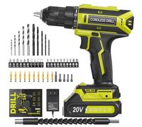 VIWKO Perceuse Visseuse Sans Fil, 20V Visseuse Devisseuse Sans Fil, 25+1 Réglages de Couple, Perceuse-visseuse Max 42Nm Visseuse, LED, jeu de 56 Accessoires pour l'Entretien et le Bricolage, Vert
