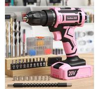VIWKO Visseuse Devisseuse Sans Fil 20V, Perceuse Visseuse Sans Fil avec 85 Accessoires, Perceuse-visseuse 42 N.m Max, Batterie 2000 mAh, 25+1 Couple, Mandrin 10 mm, Eclairage LED, Saint-Valentin