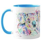 Vixar Koala Aquarelle Arc-en-ciel Art Wildlife Tasse colorée Tasse Cadeau Anniversaire Travail Bureau Noël Thé Café (L Bleu)