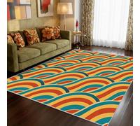 VIXENIUM Tapis 70s Salon Chambre Interieur Carré 100x100 cm