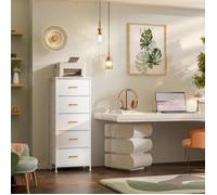 ViYi.Petit Meuble Rangement H 112cm - Caisson de Enfilade - Commode De Chambre 5 Tiroirs - Style scandinave moderne