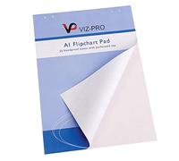 VIZ-PRO Bloc de 25 feuilles de papier pour chevalet A1, 841 x 594 mm | Compatible avec Chevalet et Paperboard, pour Réunion, École et Bureau