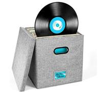 Vjsujehgy Boîte Rangement Disques Vinyles Couvercle Poignées Déco Pratique | spacieuse adaptée à différentes tailles de disques, garantissant sécurité et accès à votre collection.