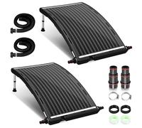 Vkechh Lot de 2 panneaux solaires pour piscine - 110 x 65 x 15 cm - Chauffage solaire 10 000 l/h - Connexion 38-40 mm - Chauffage solaire extensible - Installation solaire pour eau chaude, douche de