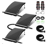 Vkechh Lot de 3 panneaux solaires pour piscine - 113 x 69 x 35 cm - Chauffage solaire de piscine - 10 000 l/h - Raccordement de 32 à 40 mm - Extensible - Installation solaire pour eau chaude, douche