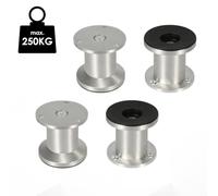 Vkechh Lot de 4 pieds de meubles réglables en alliage d'aluminium de 6 cm | Haute capacité de charge, pieds de meubles pour chaises, table, armoire, meuble TV, bureau, étagère, canapé, lit et commode