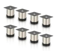 Vkechh Lot de 8 pieds de meubles réglables en acier inoxydable de 6 cm | Haute capacité de charge, pieds de meubles pour chaises, table, armoire, meuble TV, bureau, étagère, canapé, lit et commode
