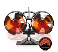 Vkechh Ventilateur de poêle à double tête sans électricité, 8 pales | Ventilateur de cheminée avec thermomètre, alimenté par la chaleur pour poêle, brûleur à bois et poêle à granulés
