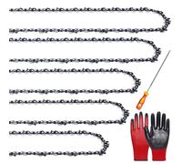 Vkinman Lot de 5 chaînes de tronçonneuse de 50,8 cm, pas de 825,5 cm, calibre 147,3 cm, 76 maillons d'entraînement de rechange, pour Husqvarna, remplacement pour Stihl, gants et lime inclus