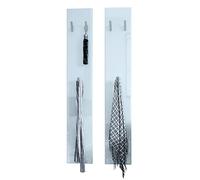 Vladon Panneau mural 140, Panneau de porte-manteau comprenant 2 panneaux, Blanc haute brillance (24 x 140 x 2 cm chacun)