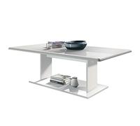Vladon Table de Salon Table Basse Mono en Blanc avec Plateau de Dessus en Blanc Haute Brillance