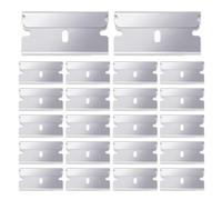 Vlecexs 100 Pièces Lame Grattoir de Rechange, Lames pour Grattoir Vitrocéramique et Racloir Vitre, 40 x 20 mm Métal Lames de Rechange, Grattoir Vitre pour Plaque Vitrocéramique, Poêle, Fenêtre