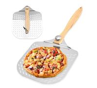 Vlecexs Pelle à Pizza Perforée 63x31 cm, Spatule à Pizza en Alliage d’Aluminium, Pelle à Pizzaiolo Professionnelle avec Poignée Amovible, Grande Surface pour Cuisson, Pizza, Pain, Gâteaux et Tartes