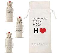 VlHpnpe Housse décorative fabriquée à la main en coton et lin robuste pour bouteille de vin pour événement et rangement - Accessoire élégant d'emballage de vin