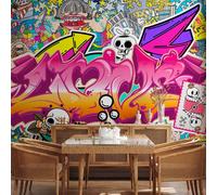 Vlies Fototapete - Street art - abstrait urbain couleur graffiti mural avec lettrage 400x280 cm Streetart f-A-10012-a-a-a