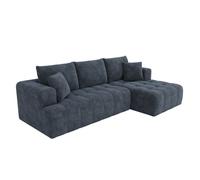 VLIVRA Canapé d'angle modulaire 3 places - avec composition libre et sans montage - en chenille - bleu - 244 5 × 136 × 79 cm